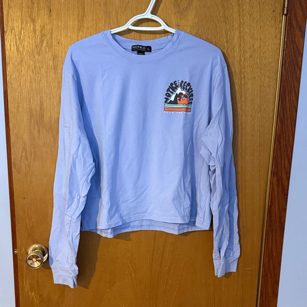 Vintage Long Sleeve Graphic Tee - Light Blue